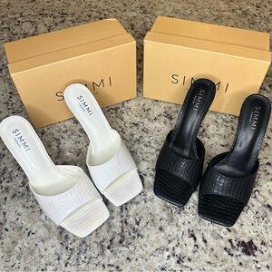 Bundle deal Simmi London Estelle heels size 9. One black pair one white pair.